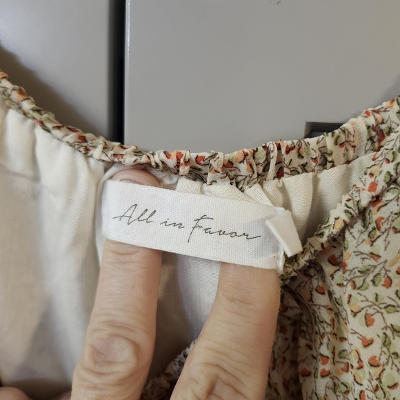 NWOT All in Favor Floral Midi Dress in Cream and Brown Sz S - Picture 5 of 9